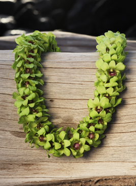 green double orchid lei